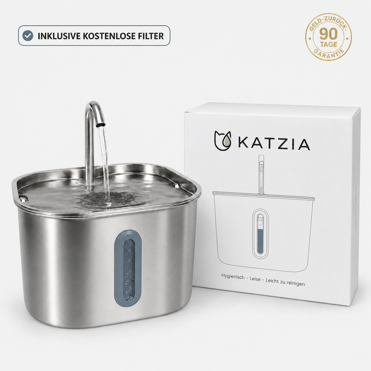 KatziaPet™ Edelstahl-Trinkbrunnen