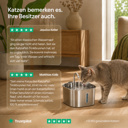 KatziaPet™ Edelstahl-Trinkbrunnen